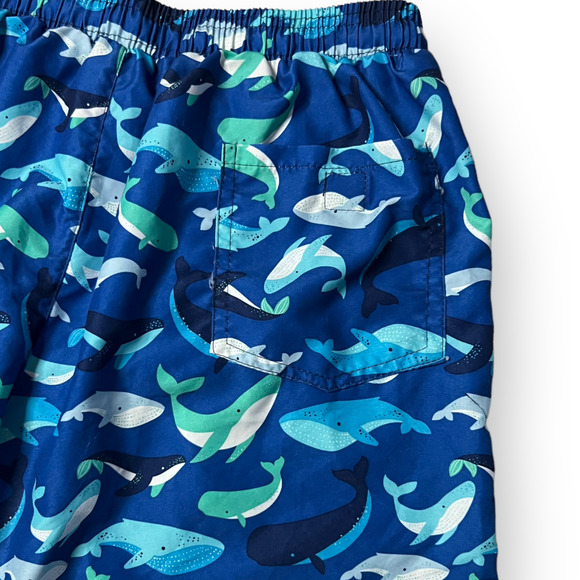 Billabong Boys Blue Whale Pattern Elastic Waist Mesh Lined Swim Trunks Size M - Picture 5 of 12